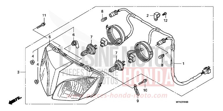 PROJECTEUR de CBF1000 ABS PEARL COOL WHITE (NHA16) de 2010
